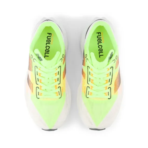 Women's New Balance FuelCell Rebel v4 - White/Bleached Lime Glo/Hot Mango