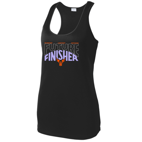 Women's Milwauke Lakefront Marathon Future Finisher 26.2 Tank Top - Black
