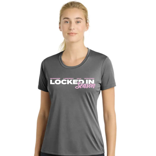 Women's Milwaukee Lakefront Marathon LOCKED IN 13.1 T-Shirt - Dark Grey