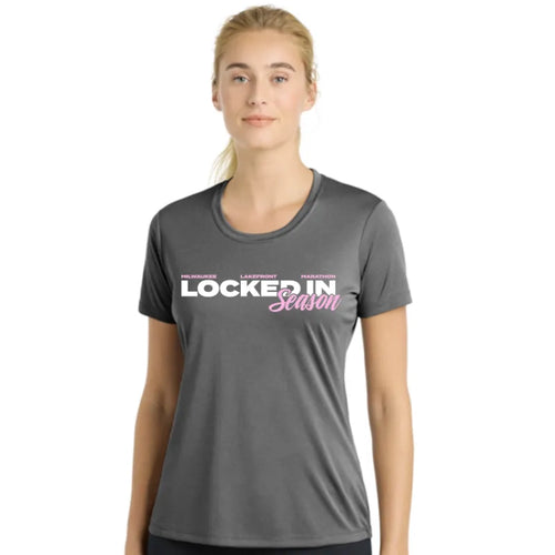 Women's Milwaukee Lakefront Marathon LOCKED IN 26.2 T-Shirt - Dark Grey