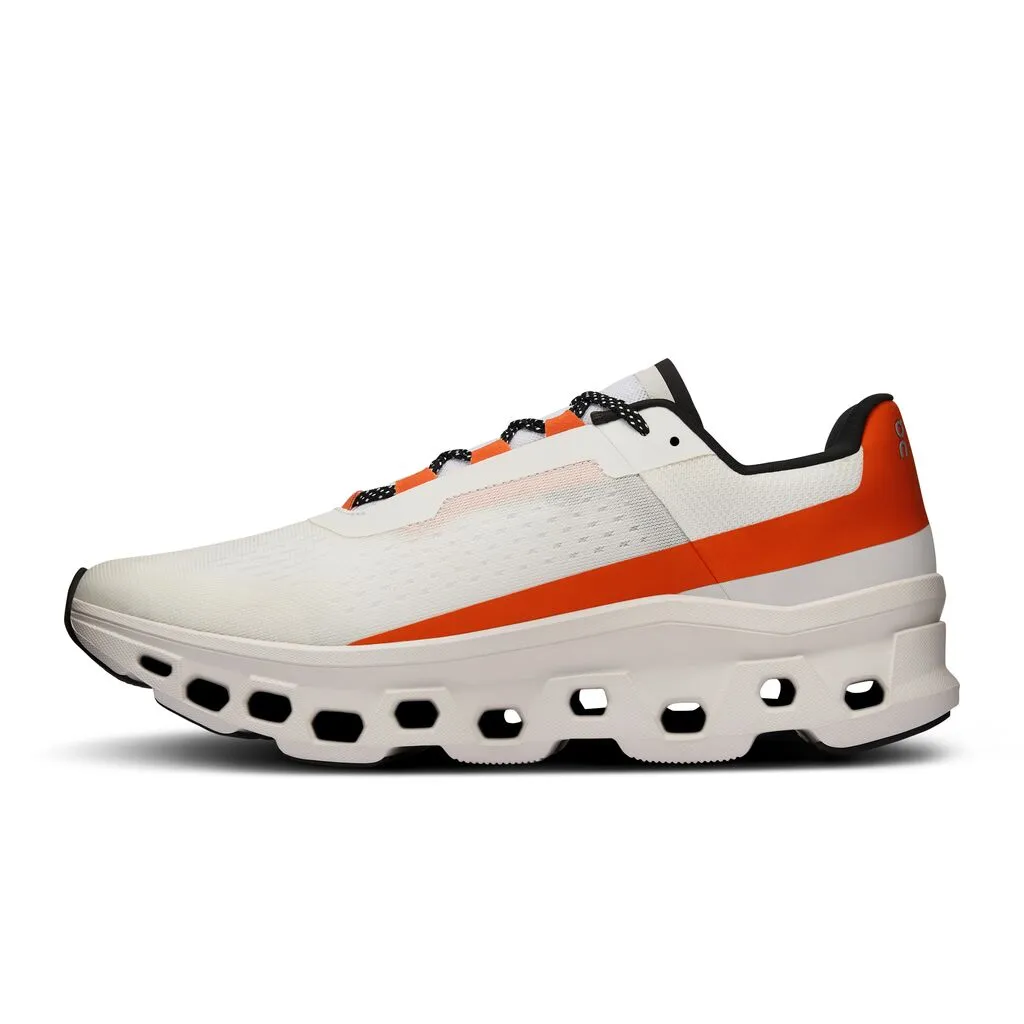 Women's On Cloudmonster - Undyed White/Flame - Goodmiles